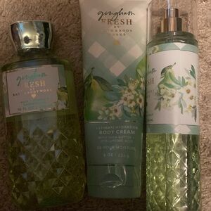 Bath and Bodyworks gingham fresh gifts set combo